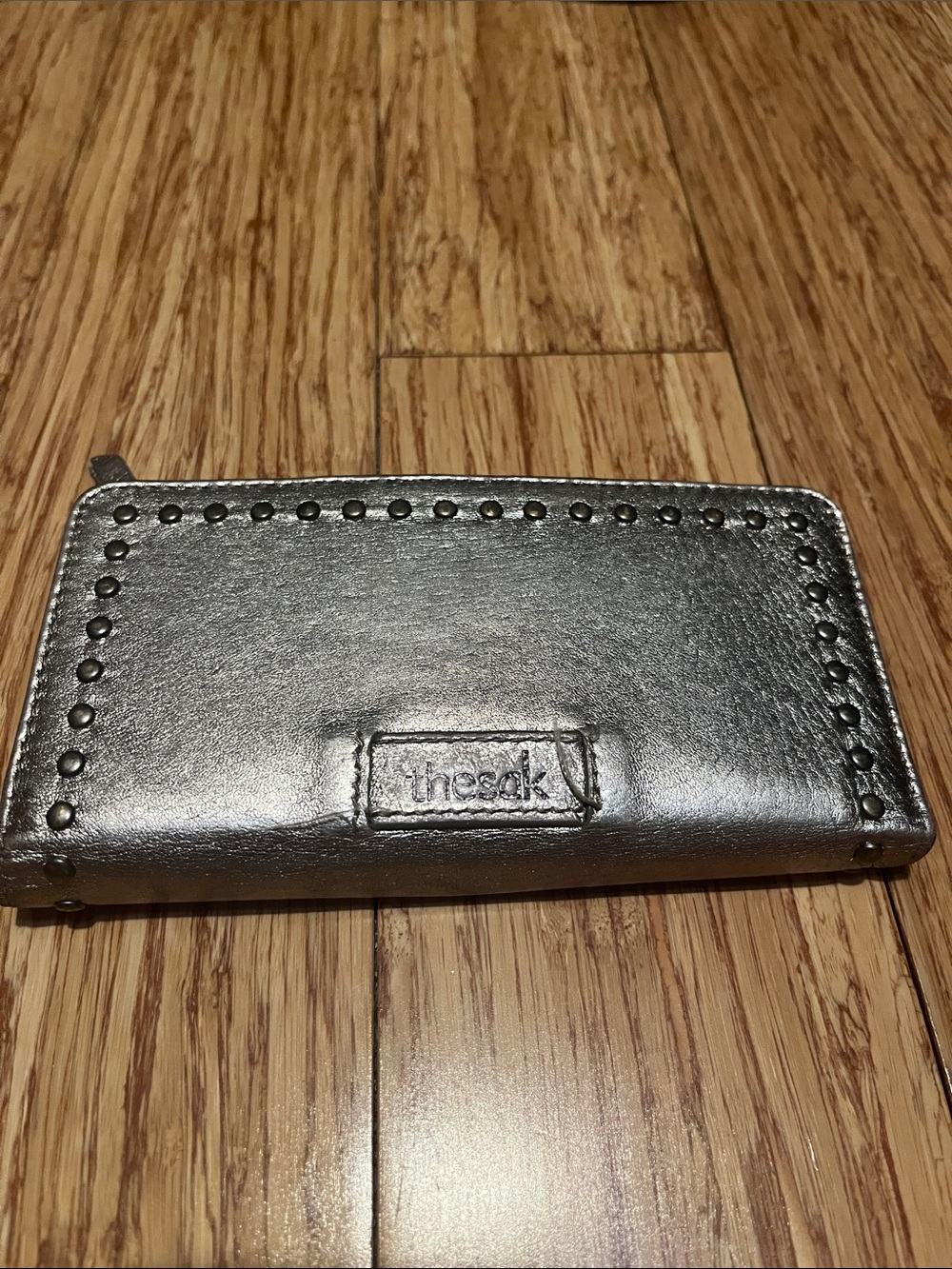 The Sak Metallic Gold Wallet with Stud Trim